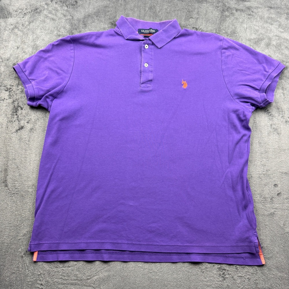 U.S. Polo Assn Short Sleeve Polo Mens XL Purple Luxury Feel Excellent